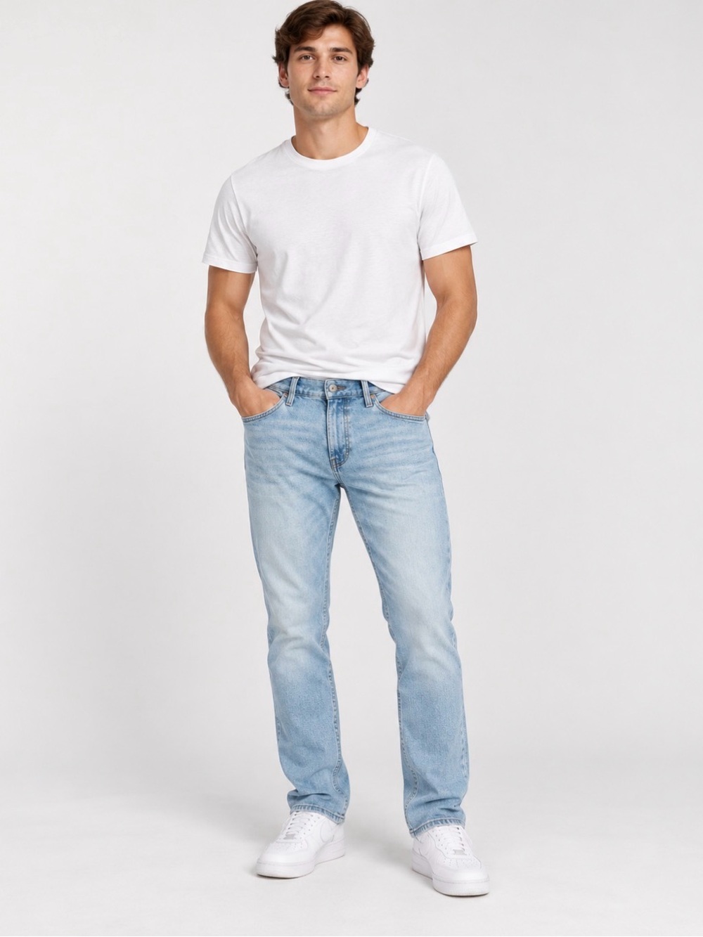 Hollister Light Wash Straight Jeans for Men